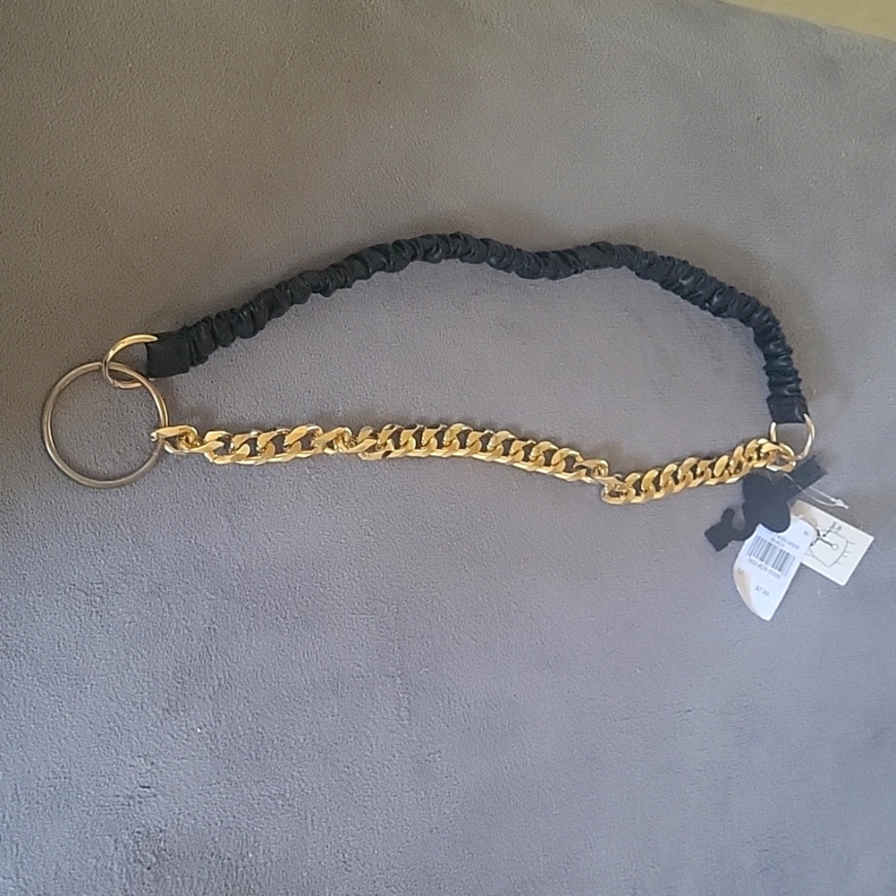 Black and Gold Chain Belt